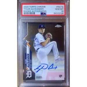 2020 Topps Chrome RC Auto Tyler Alexander Rookie Auto On Card Detroit Tigers
